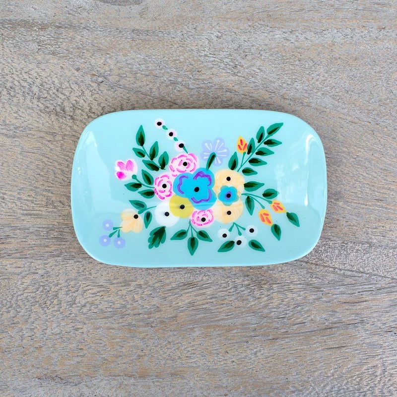 Mini Bandeja Turquesa Madera Mango