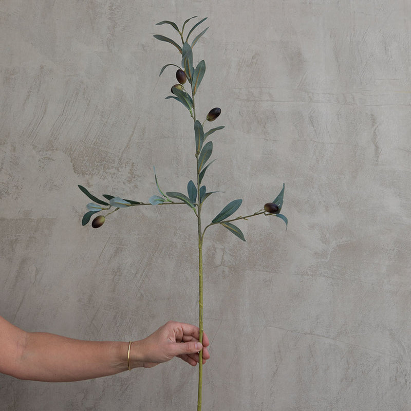 Rama de Olivo Artificial con Frutos | 80 cm
