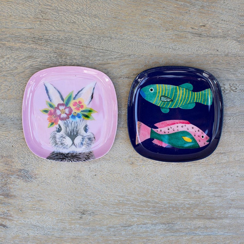 Mini Bandeja de Fierro Conejos y Pescados - Venta por Unidad