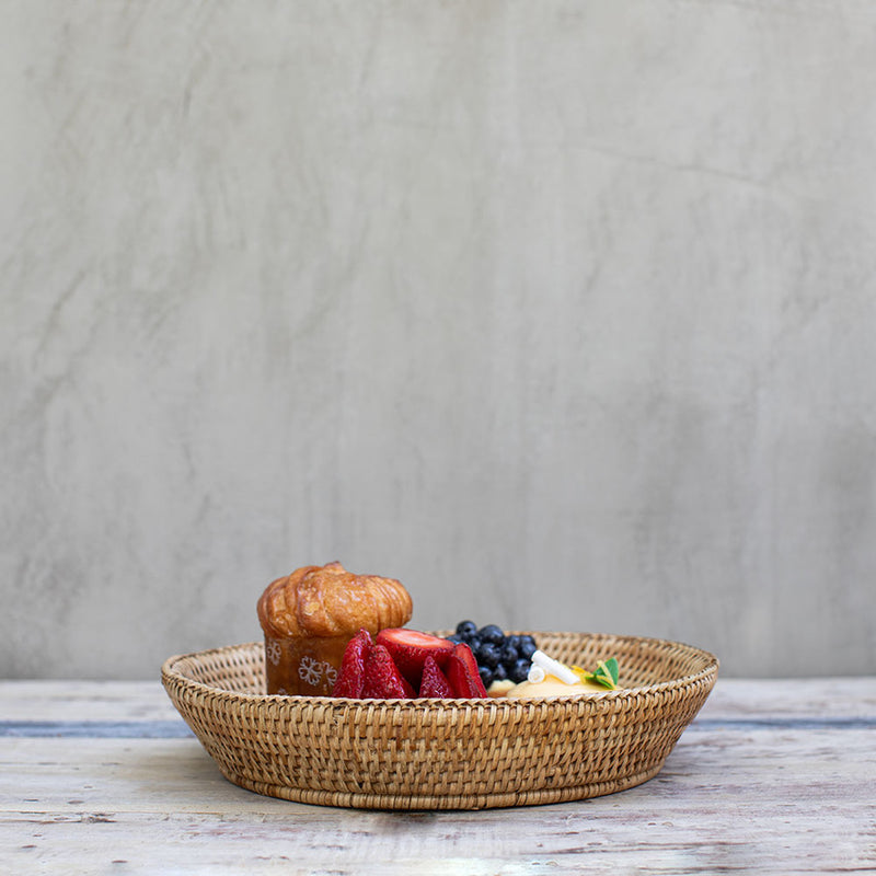 Canasto Redonda Ratán Natural — 30 cm
