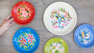 Plato Petal Pintado a Mano