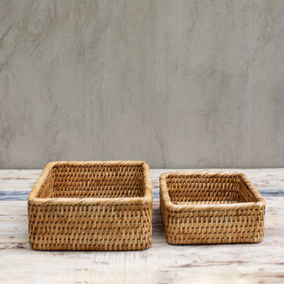Caja Rectangular Ratán 2 Tamaños - Venta por unidad