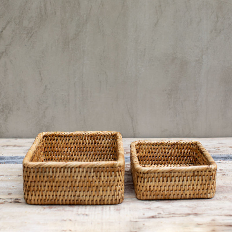 Caja Rectangular Ratán 2 Tamaños - Venta por unidad