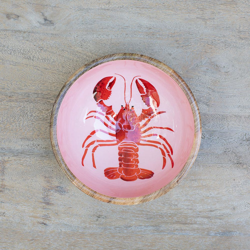 Bowl de Madera de Mango con Diseño de Langosta