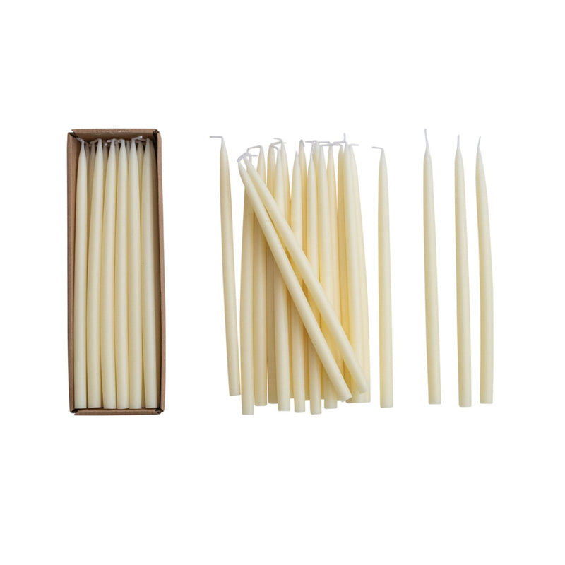Set de 24 Velas Delgadas Marfil – Sin Aroma