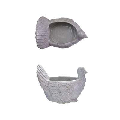 Bowl de Gres con Forma de Pavo – Blanco