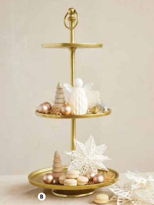 Bandeja de Exhibición de 3 Niveles – Metal Dorado