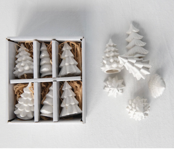 Set Árboles de Gres Blanco – Caja con 6 unidades