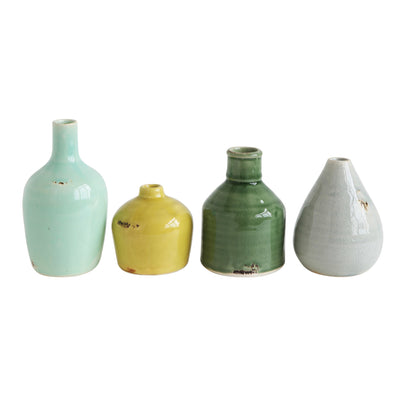 Set de 4 Jarrones de Terracota de Colores Naturales