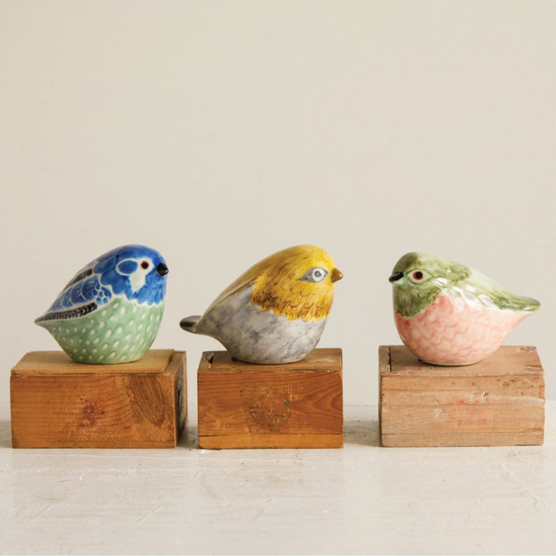 Pajaritos de Cerámica Pintados a Mano – 3 Modelos - Venta por Unidad