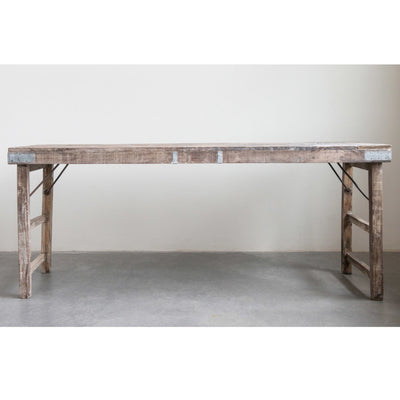Mesa Madera Reciclada Larga Natural
