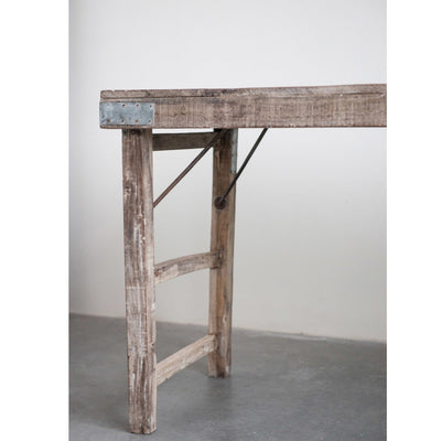 Mesa Madera Reciclada Larga Natural