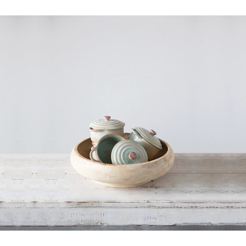 Olla de Ceramica con Tapa Vintage