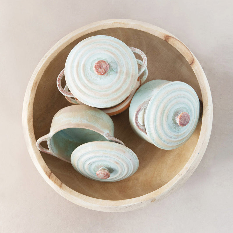 Olla de Ceramica con Tapa Vintage