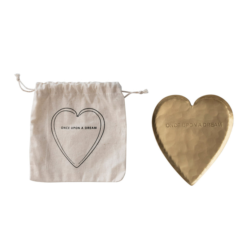 Corazón Dorado – Plato de Latón Martillado