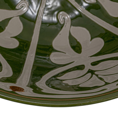 Cuenco de Gres Pintado a Mano – Verde y Marrón