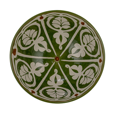 Cuenco de Gres Pintado a Mano – Verde y Marrón