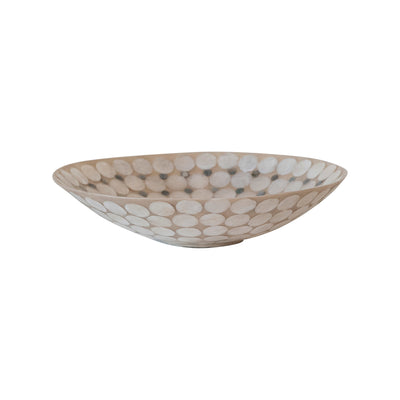 Fuente Decorativa de Resina y Capiz – Blanca y Natural