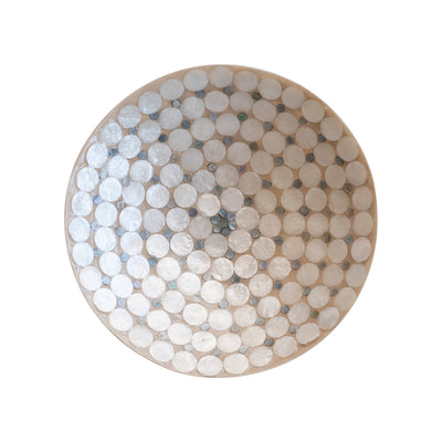 Fuente Decorativa de Resina y Capiz – Blanca y Natural
