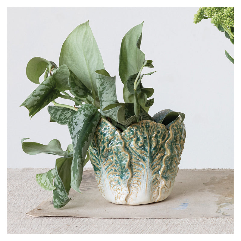 Jardinera de Gres con Forma de Repollo