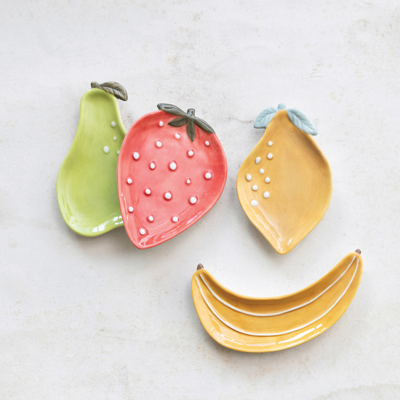 Plato de Cerámica gres con forma de Frutas 4 Estilos - Venta por Unidad