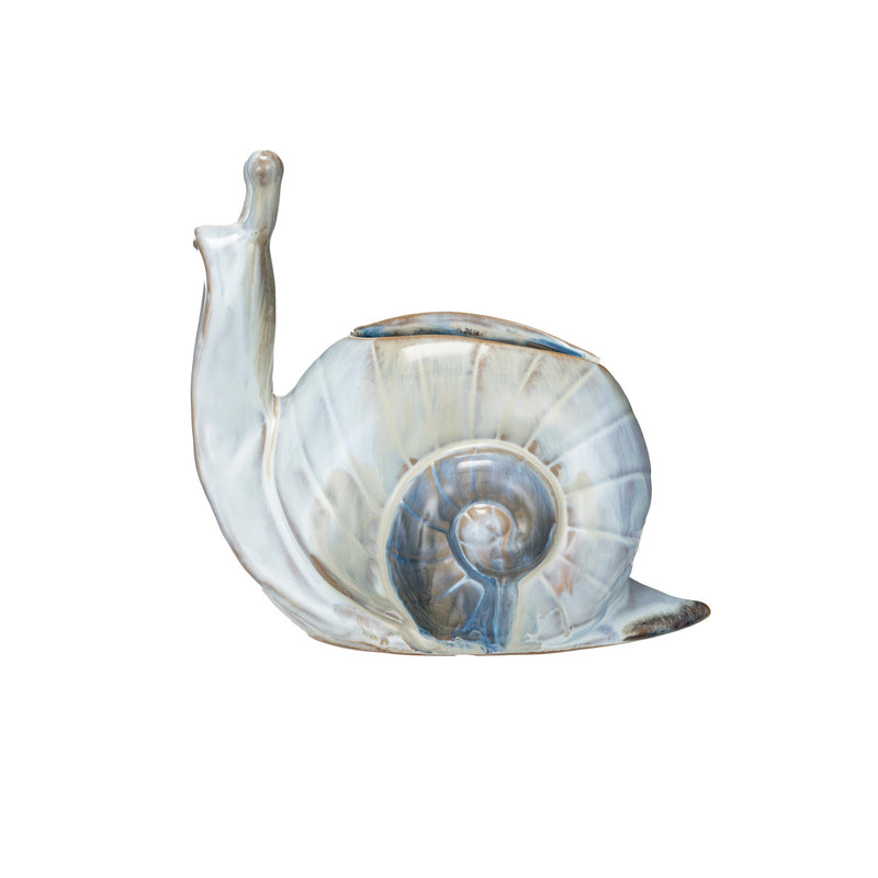 Jarrón/Jardinera de Cerámica con Forma de Caracol