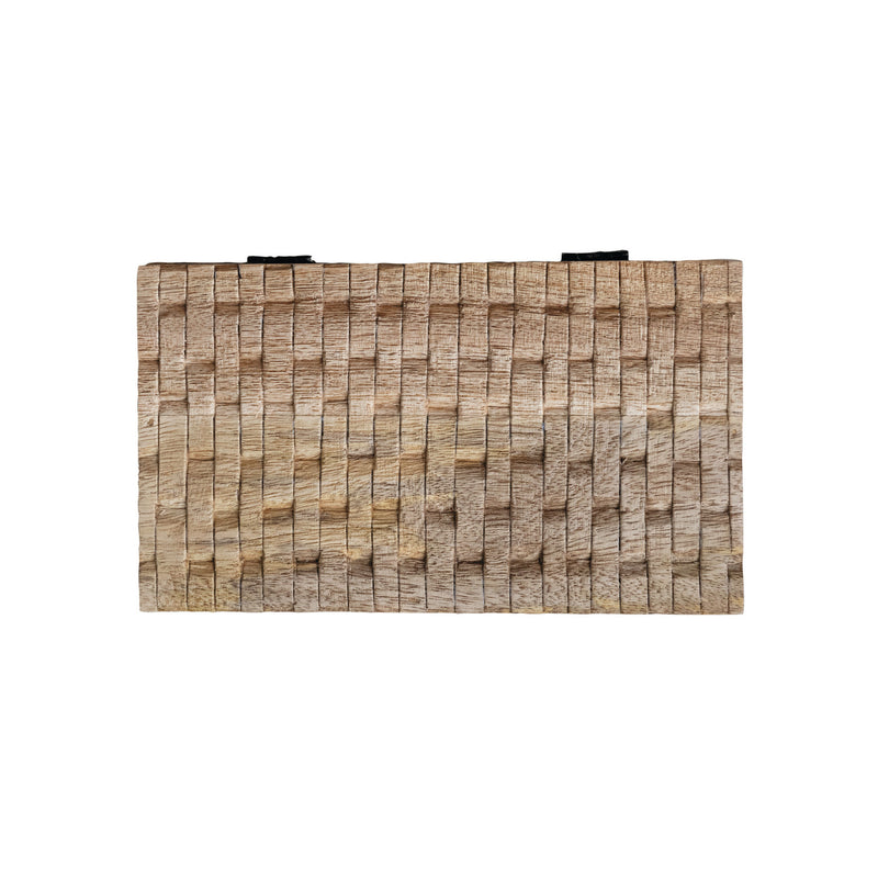 Caja Tallada en Madera de Mango – Natural