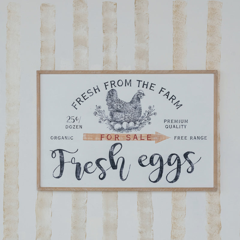 Cuadro Madera Fresh Eggs