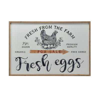 Cuadro Madera Fresh Eggs