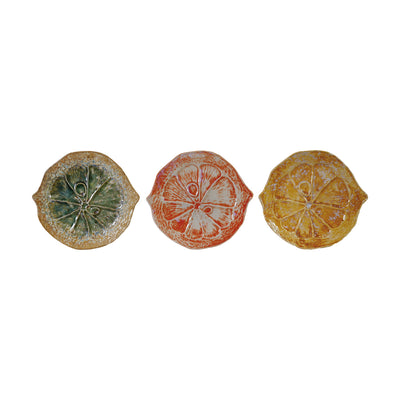 Plato de Cerámica Gres con Forma de Cítrico – 3 Colores - Venta por Unidad