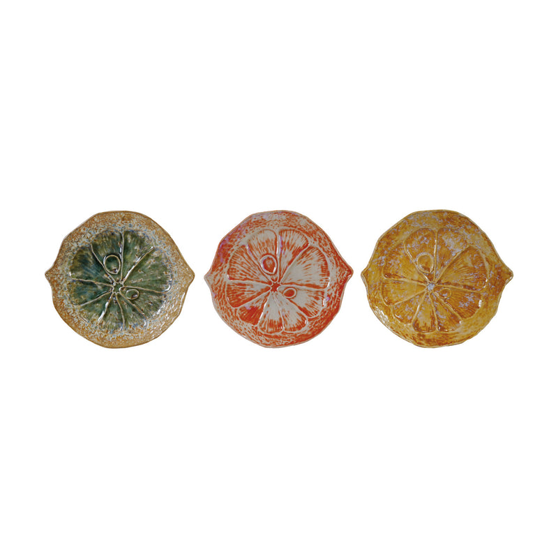 Plato de Cerámica Gres con Forma de Cítrico – 3 Colores - Venta por Unidad