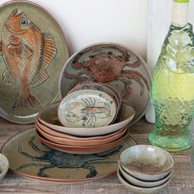 Plato Ceramica Vida Marina 2 Estilos