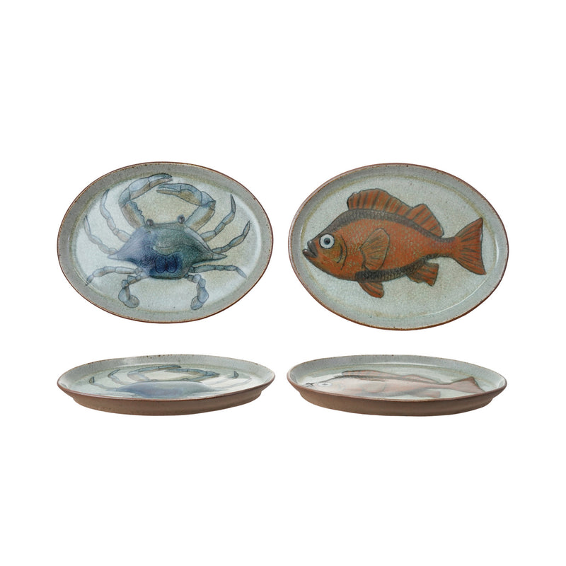 Plato Ceramica Vida Marina 2 Estilos