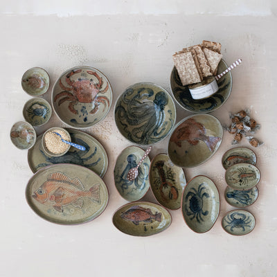 Plato Ceramica Vida Marina 2 Estilos