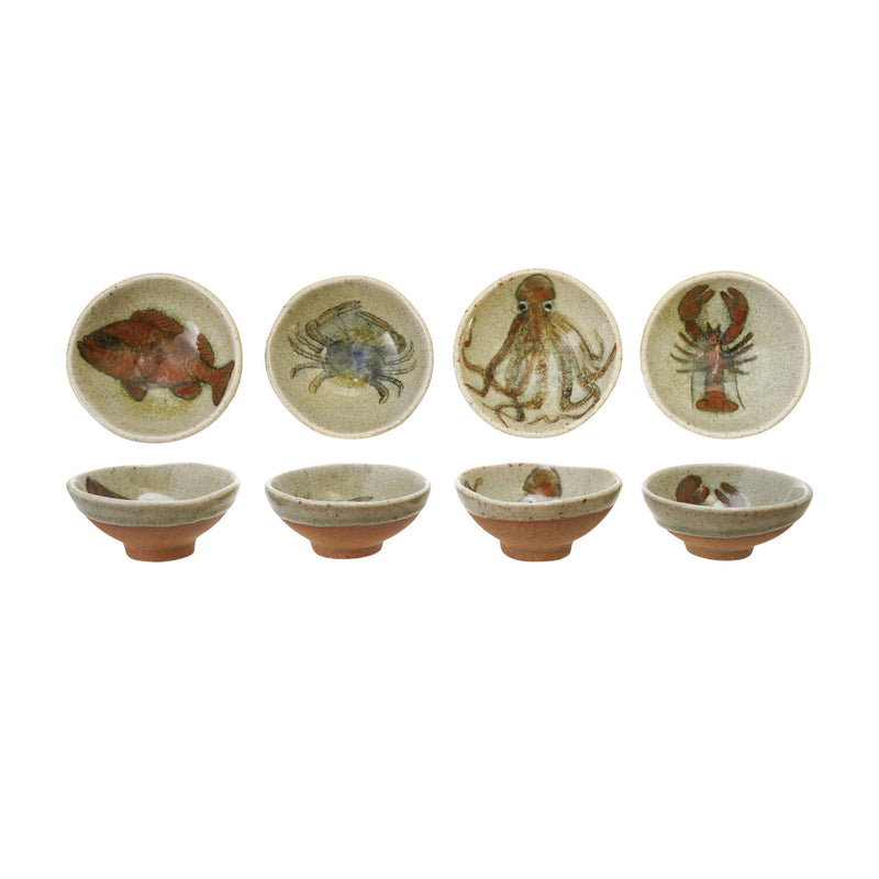 Bowls de Gres Pintados a Mano – Vida Marina - 4 Estilos Exclusivos - Venta por Unidad