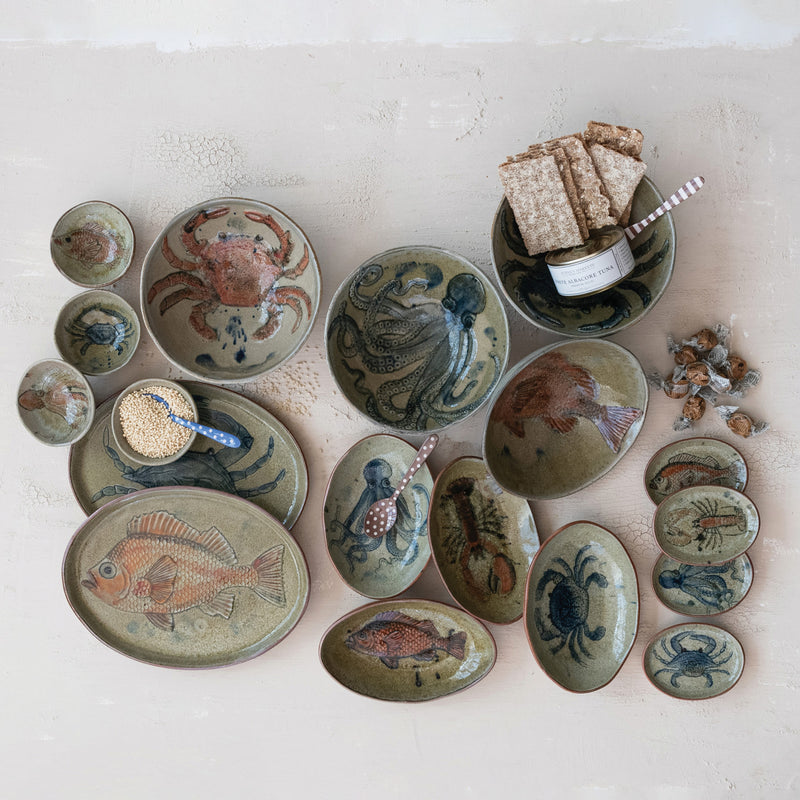 Plato Ceramica Vida Marina 4 Estilos unidad