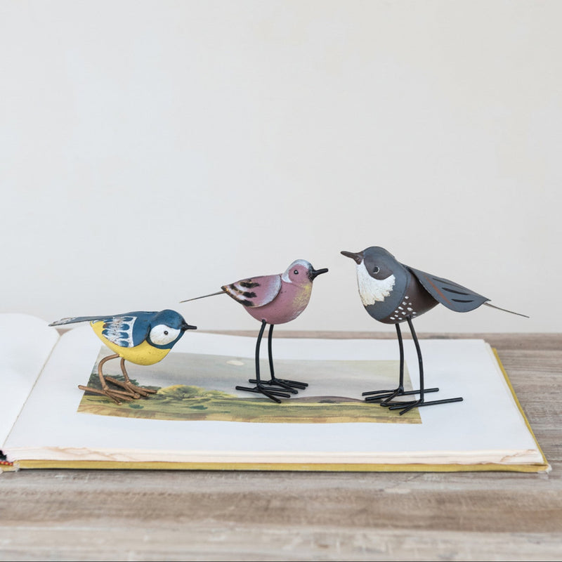 Pájaro de Metal Pintado a Mano – 3 Estilos - Venta por Unidad