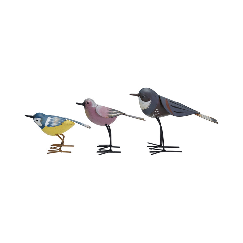Pájaro de Metal Pintado a Mano – 3 Estilos - Venta por Unidad