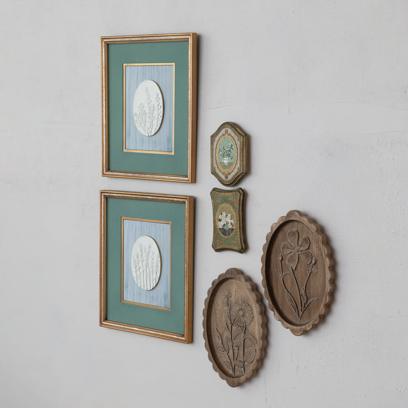 Cuadro con Marco de Madera y Resina Botánica en Relieve – 2 Estilos - Venta por Unidad