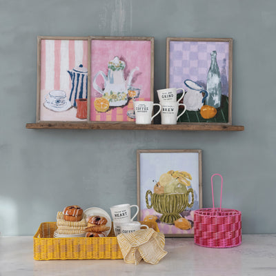 Cuadro con Marco de Madera, MDF y Vidrio – Bodegón de Cocina 4 Estilos - Venta por Unidad