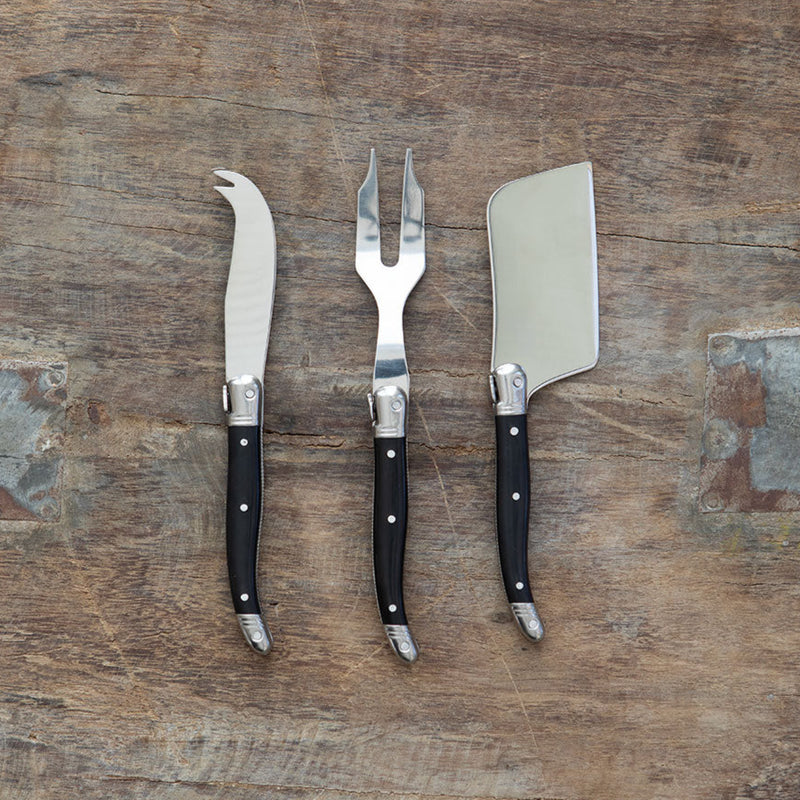 Mini Cuchillo Machete Laguiole Negro - Cubierto Laguiole en Mango Negro • Acero Inoxidable Francés