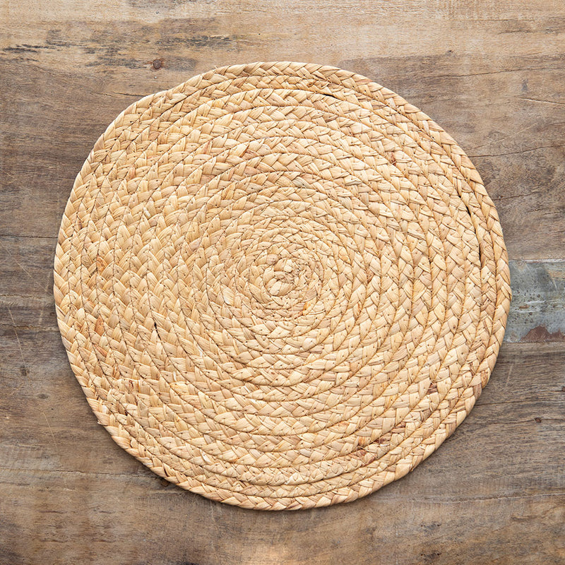 Individual Redondo Natural – Fibra Natural Tejida a Mano 35 cm