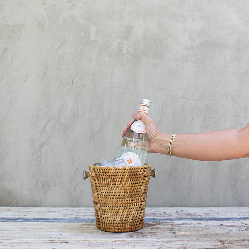 Hielera de Ratán y Acero Inoxidable — Colección Ratán Myanmar