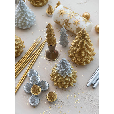 Set Velas Árbol Dorado - Set x 2