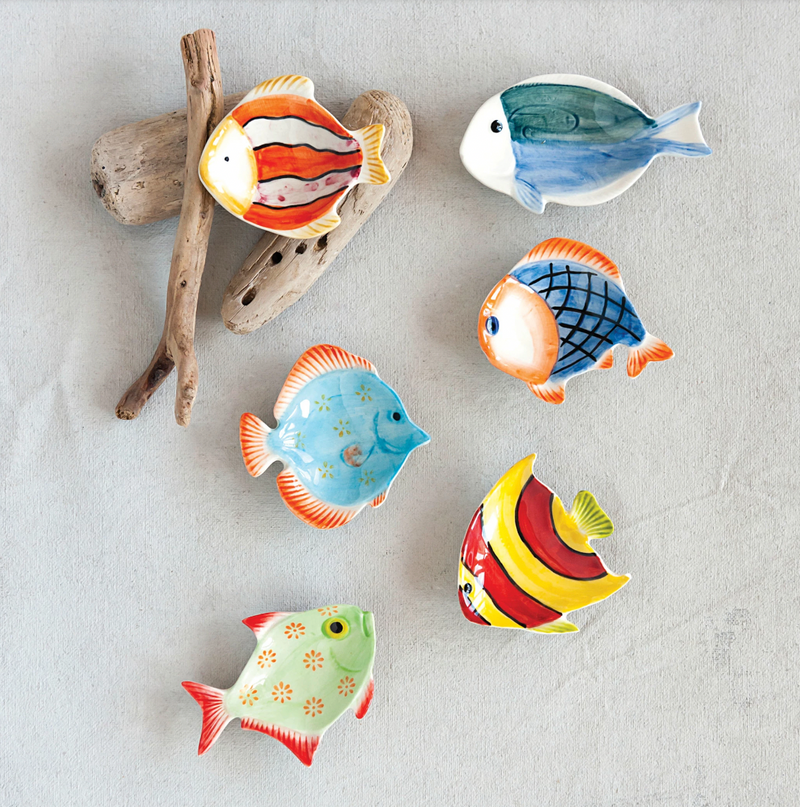 Plato Ceramica Con Forma Pescados - 6 Modelos - Se Venden por Unidad